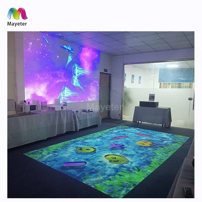 Mobile Portable All-In-One Floor/Ground Interactive Projection System Touch Screen Floor Projector For Children Education